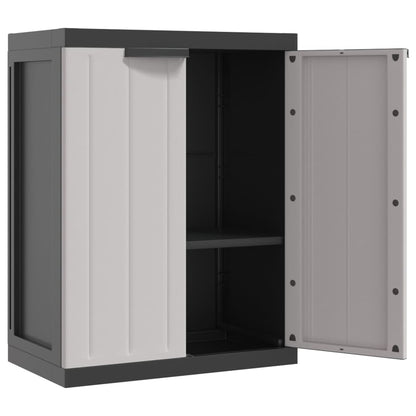 Tuinkast Polypropeen 65 x 37 x 85 cm Grijs en zwart