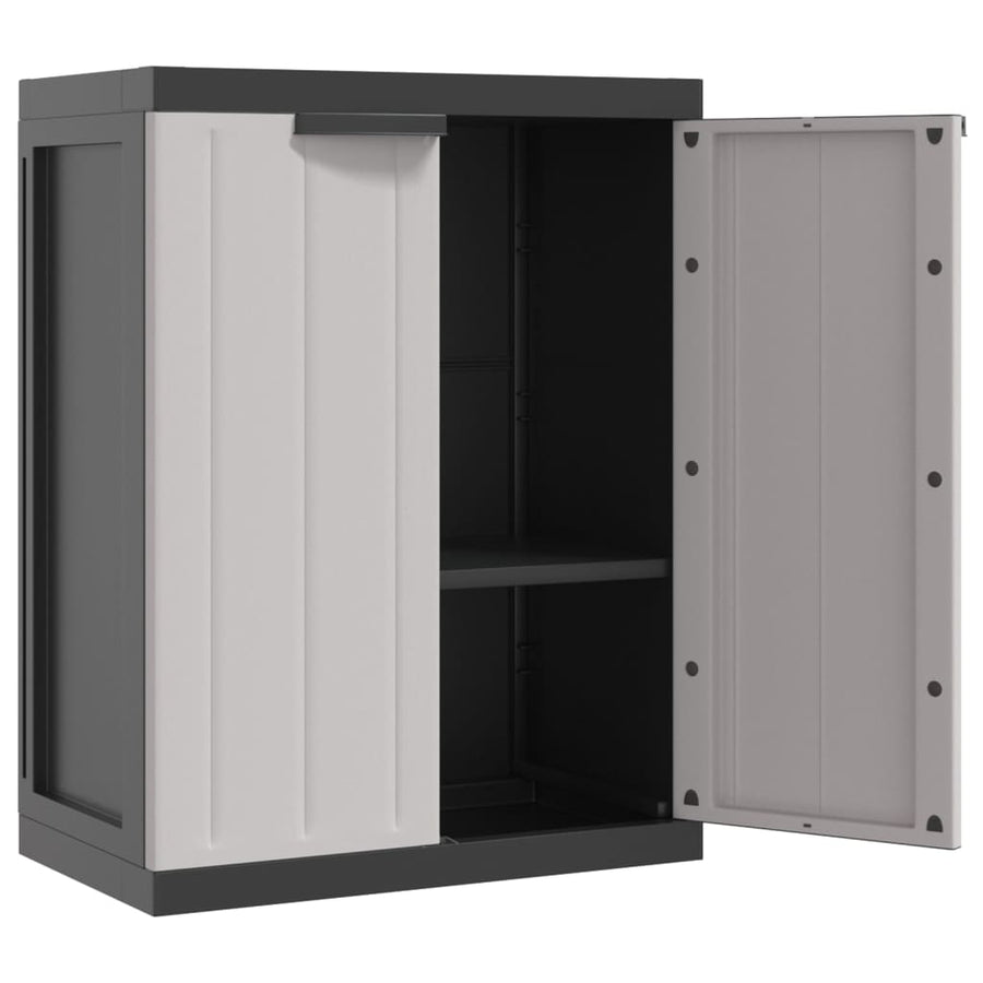 Tuinkast Polypropeen 65 x 37 x 85 cm Grijs en zwart