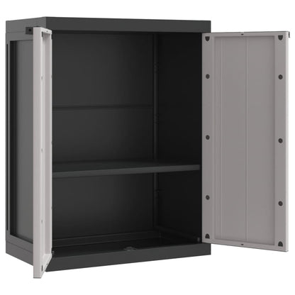 Tuinkast Polypropeen 65 x 37 x 85 cm Grijs en zwart