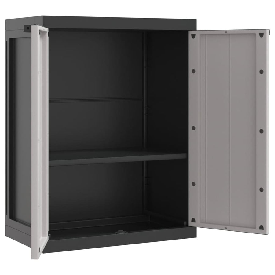 Tuinkast Polypropeen 65 x 37 x 85 cm Grijs en zwart