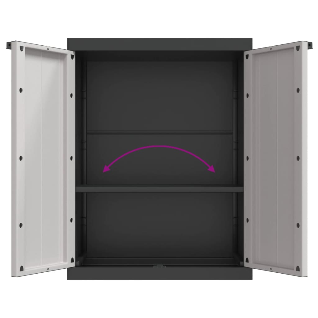 Tuinkast Polypropeen 65 x 37 x 85 cm Grijs en zwart
