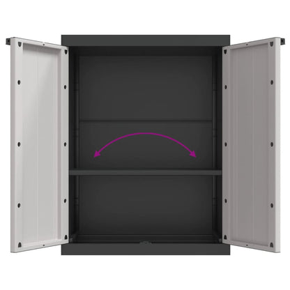 Tuinkast Polypropeen 65 x 37 x 85 cm Grijs en zwart