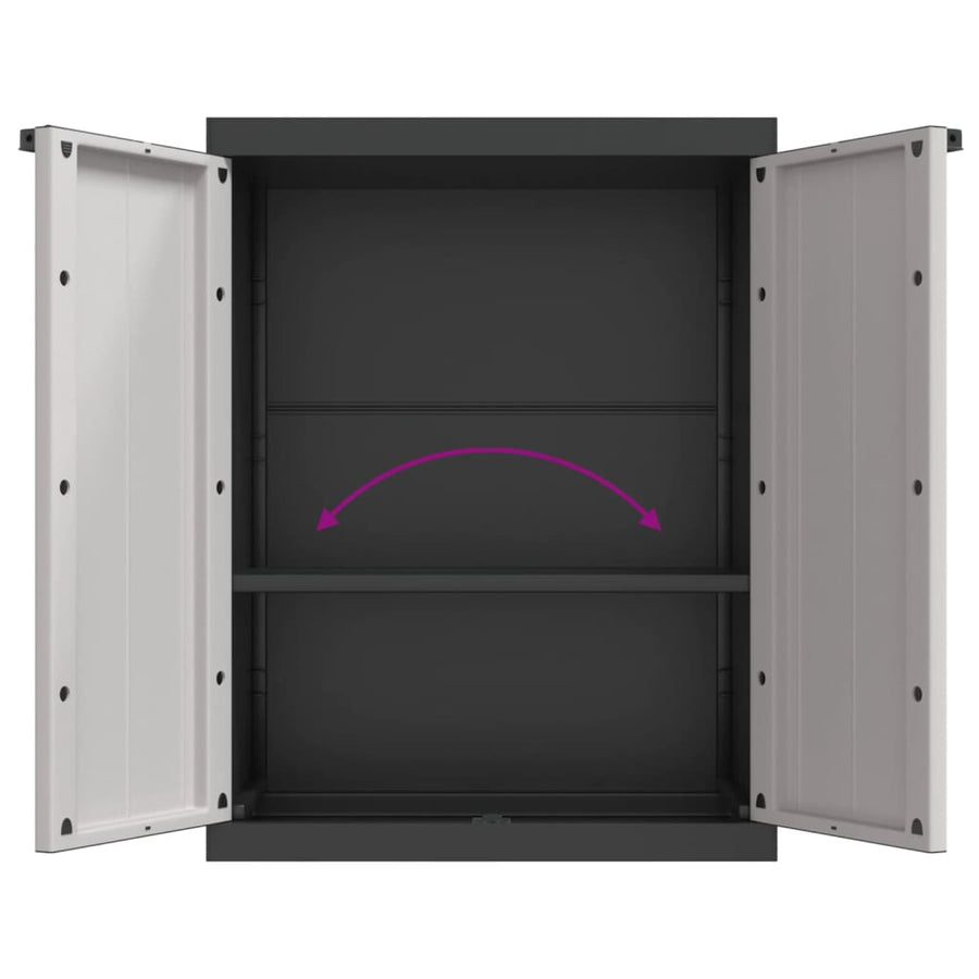 Tuinkast Polypropeen 65 x 37 x 85 cm Grijs en zwart