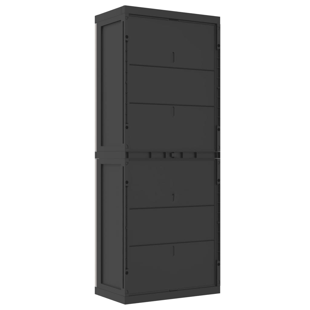 Tuinkast 65X37X65 Cm Polypropeen 65 x 37 x 165 cm (31 x 31 cm) Grijs en zwart
