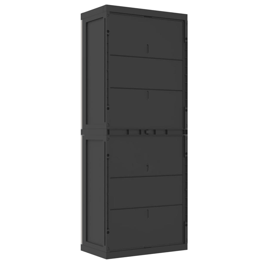Tuinkast 65X37X65 Cm Polypropeen 65 x 37 x 165 cm (31 x 31 cm) Grijs en zwart
