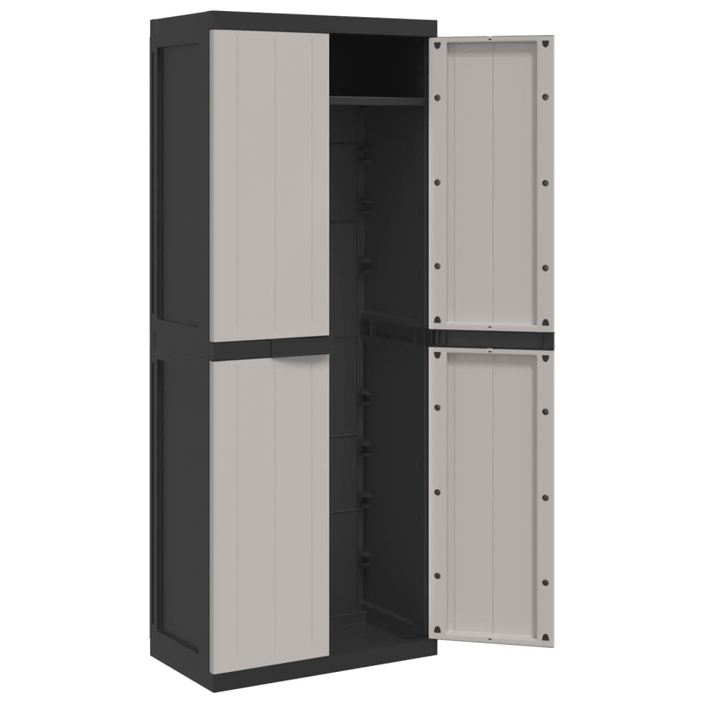 Tuinkast 65X37X65 Cm Polypropeen 65 x 37 x 165 cm (31 x 31 cm) Grijs en zwart