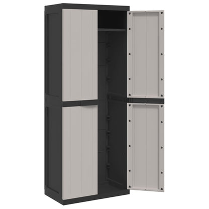 Tuinkast 65X37X65 Cm Polypropeen 65 x 37 x 165 cm (31 x 31 cm) Grijs en zwart