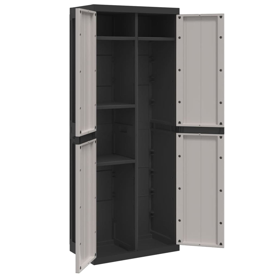 Tuinkast 65X37X65 Cm Polypropeen 65 x 37 x 165 cm (31 x 31 cm) Grijs en zwart