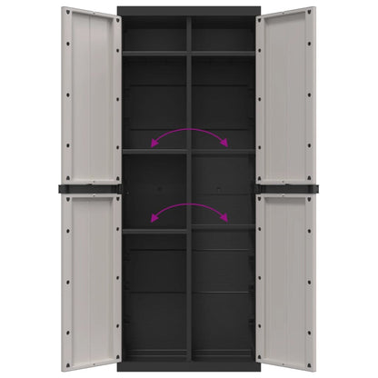 Tuinkast 65X37X65 Cm Polypropeen 65 x 37 x 165 cm (31 x 31 cm) Grijs en zwart
