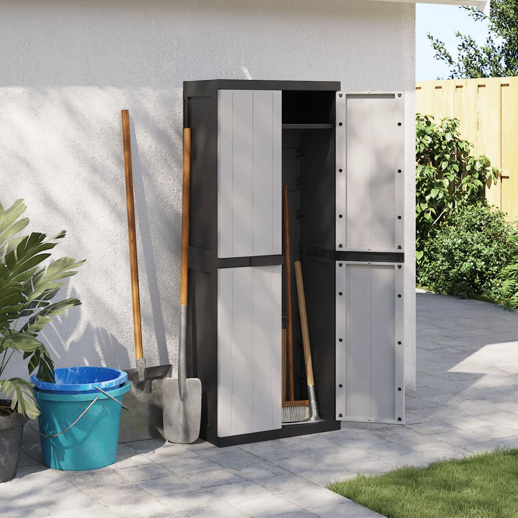 Tuinkast 65X37X65 Cm Polypropeen 65 x 37 x 165 cm (31 x 31 cm) Grijs en zwart