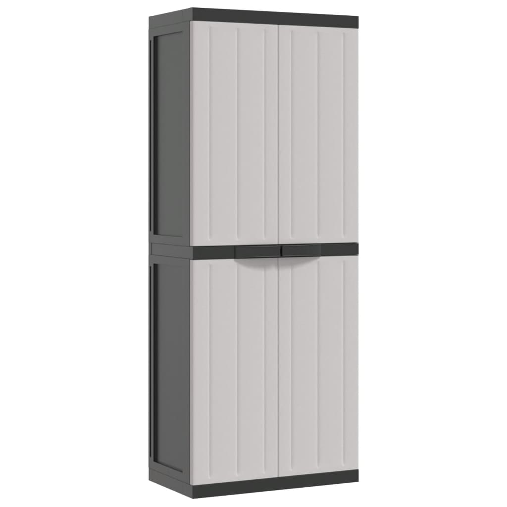Tuinkast 65X37X65 Cm Polypropeen 65 x 37 x 165 cm (63 x 31 cm) Grijs en zwart