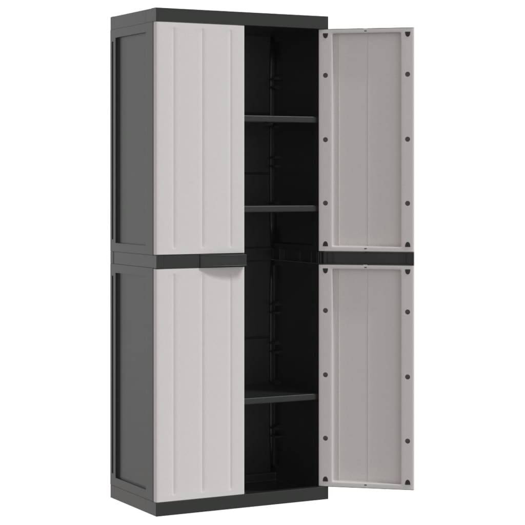 Tuinkast 65X37X65 Cm Polypropeen 65 x 37 x 165 cm (63 x 31 cm) Grijs en zwart