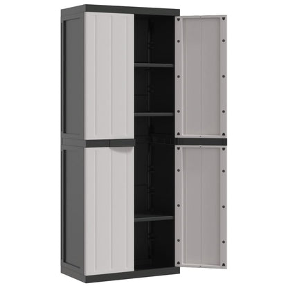 Tuinkast 65X37X65 Cm Polypropeen 65 x 37 x 165 cm (63 x 31 cm) Grijs en zwart