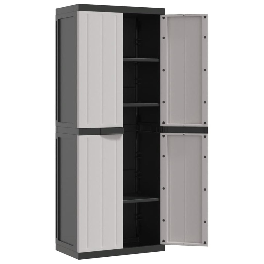 Tuinkast 65X37X65 Cm Polypropeen 65 x 37 x 165 cm (63 x 31 cm) Grijs en zwart