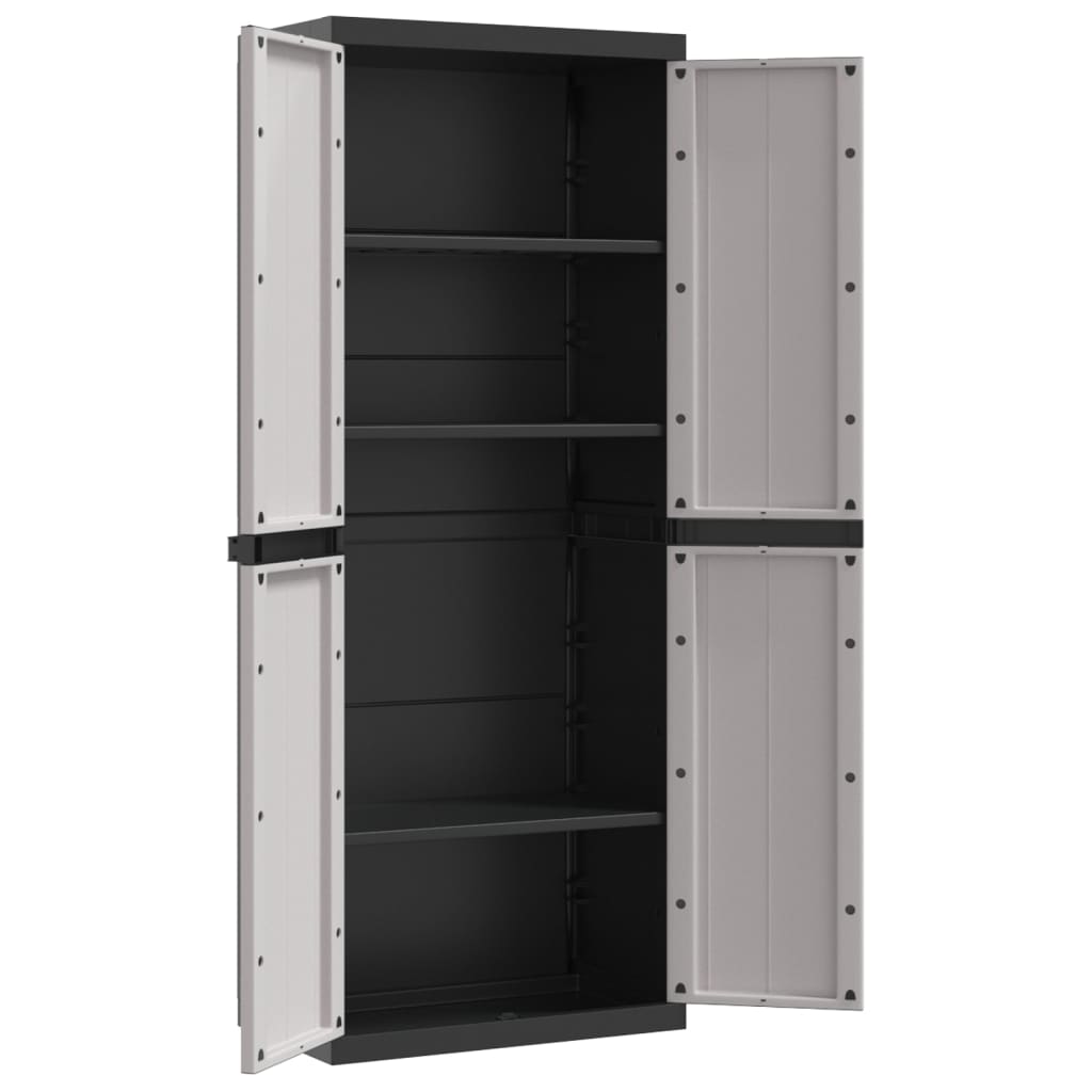 Tuinkast 65X37X65 Cm Polypropeen 65 x 37 x 165 cm (63 x 31 cm) Grijs en zwart
