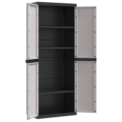 Tuinkast 65X37X65 Cm Polypropeen 65 x 37 x 165 cm (63 x 31 cm) Grijs en zwart