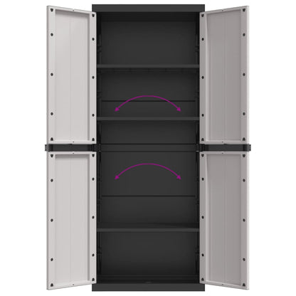 Tuinkast 65X37X65 Cm Polypropeen 65 x 37 x 165 cm (63 x 31 cm) Grijs en zwart