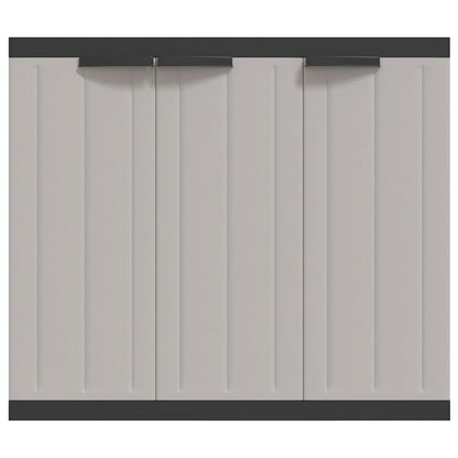 Tuinkast 97x37x85 cm polypropeen grijs en zwart