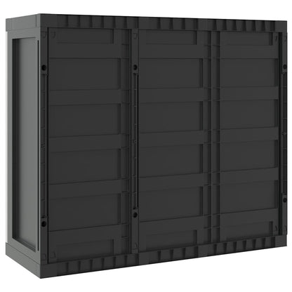 Tuinkast 97x37x85 cm polypropeen grijs en zwart
