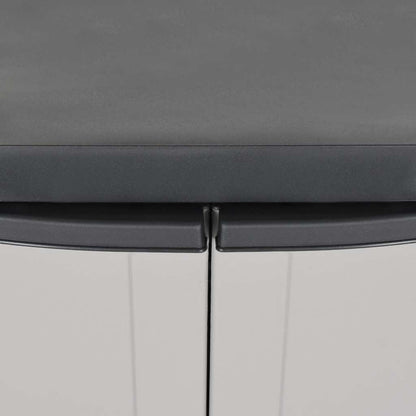 Tuinkast 97x37x85 cm polypropeen grijs en zwart