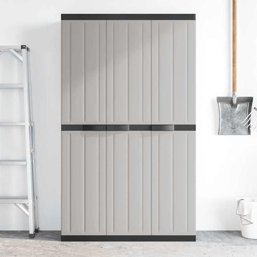 Tuinkast Polypropeen Grijs En Zwart 97 x 37 x 165 cm