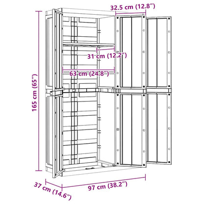 Tuinkast Polypropeen Grijs En Zwart 97 x 37 x 165 cm