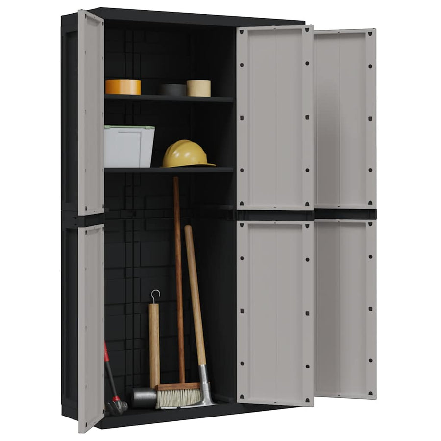 Tuinkast Polypropeen Grijs En Zwart 97 x 37 x 165 cm