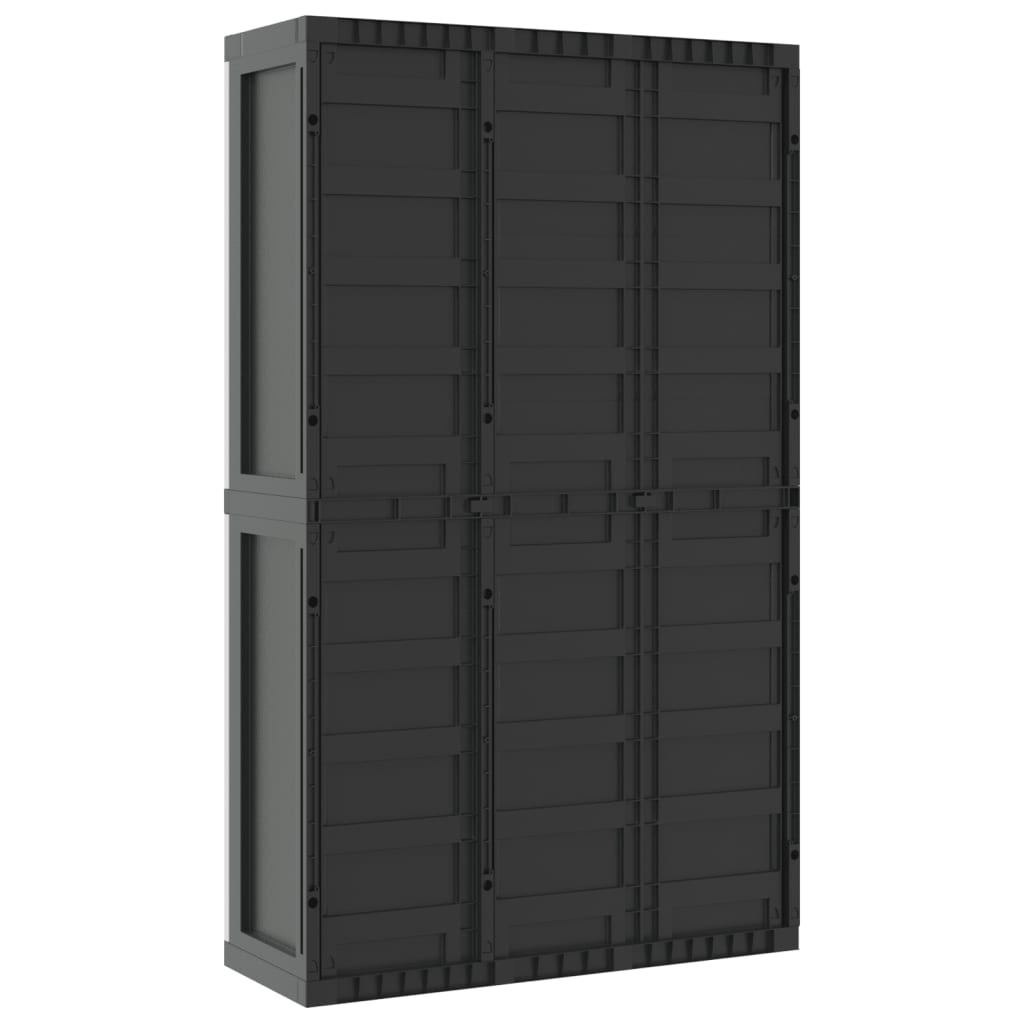 Tuinkast Polypropeen Grijs En Zwart 97 x 37 x 165 cm