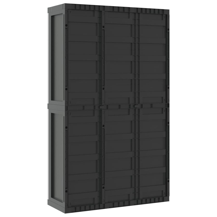 Tuinkast Polypropeen Grijs En Zwart 97 x 37 x 165 cm