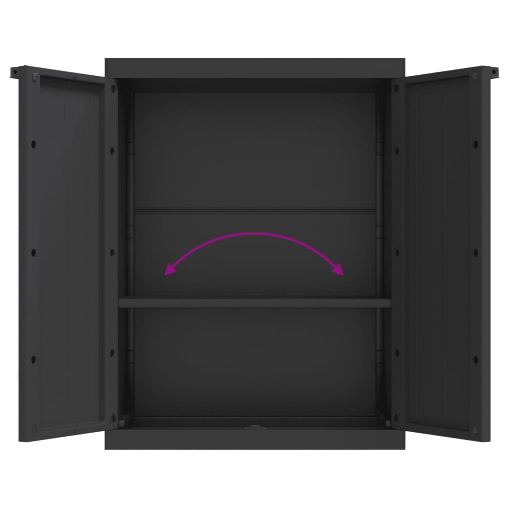 Tuinkast Polypropeen 65 x 37 x 85 cm Zwart