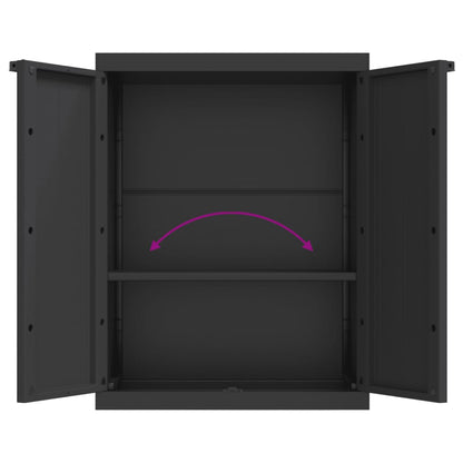 Tuinkast Polypropeen 65 x 37 x 85 cm Zwart