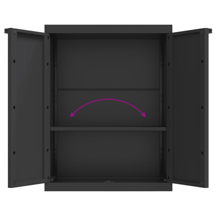 Tuinkast Polypropeen 65 x 37 x 85 cm Zwart