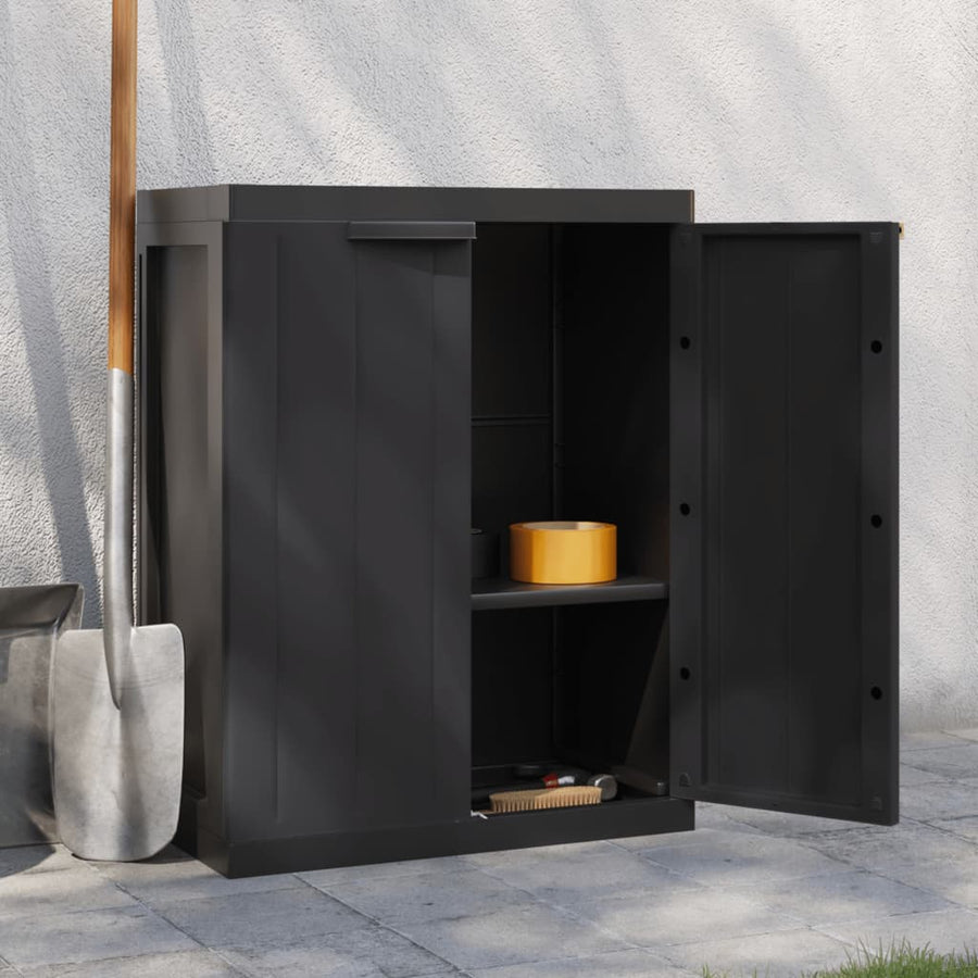 Tuinkast Polypropeen 65 x 37 x 85 cm Zwart