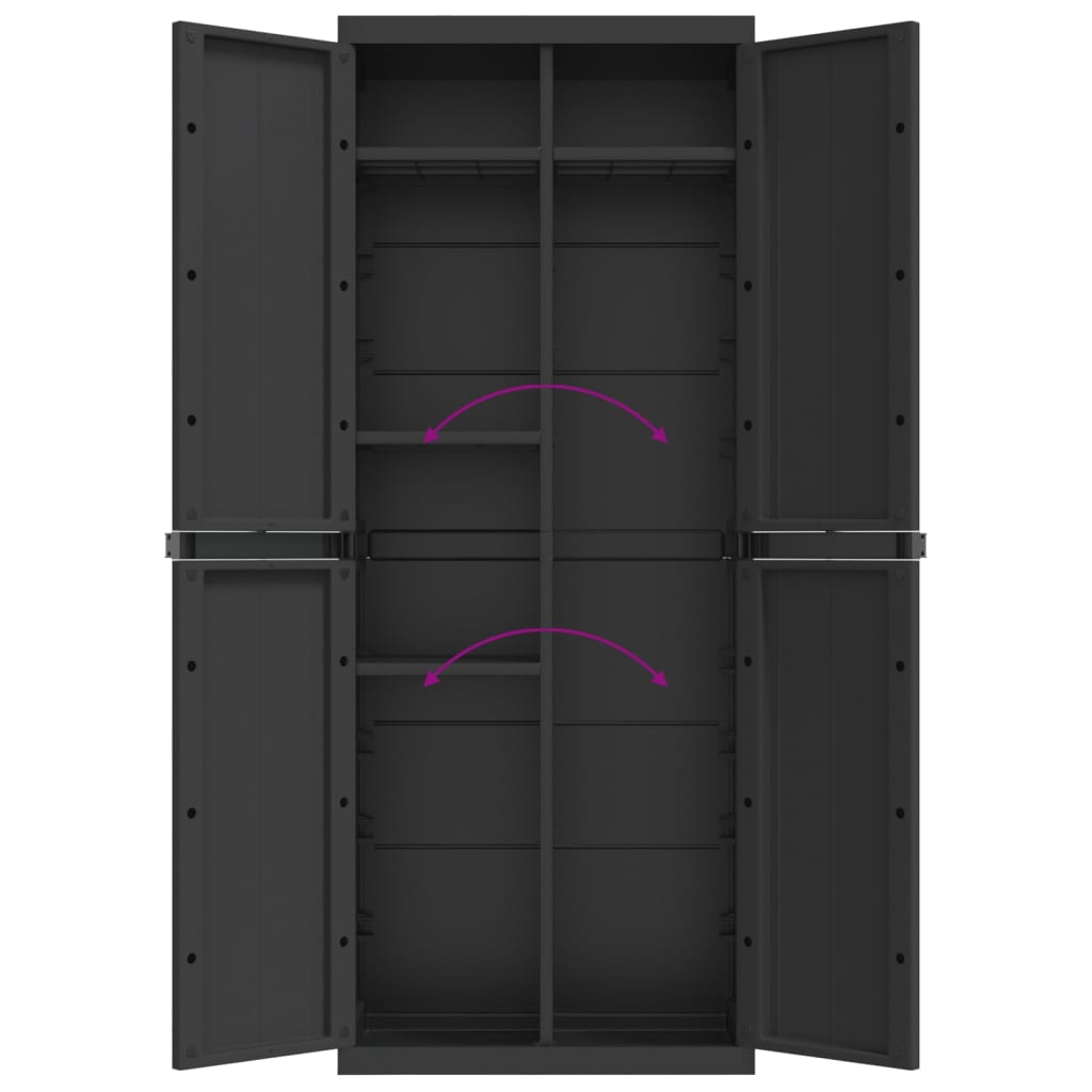 Tuinkast 65X37X65 Cm Polypropeen 65 x 37 x 165 cm (31 x 31 cm) Zwart