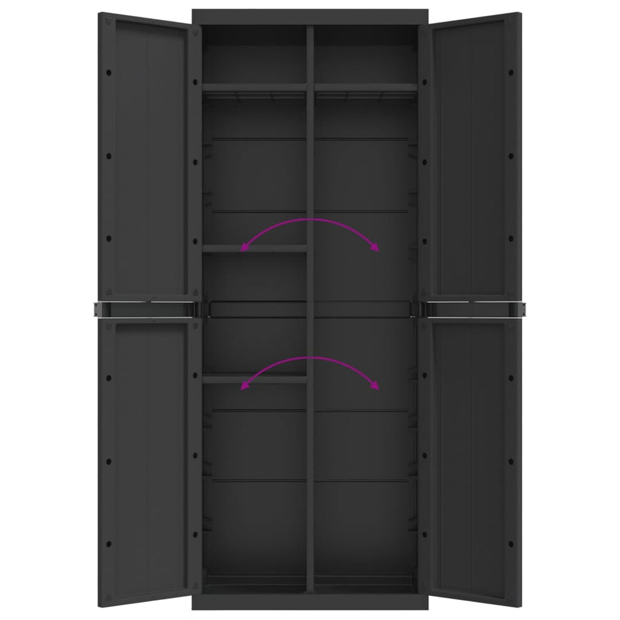 Tuinkast 65X37X65 Cm Polypropeen 65 x 37 x 165 cm (31 x 31 cm) Zwart