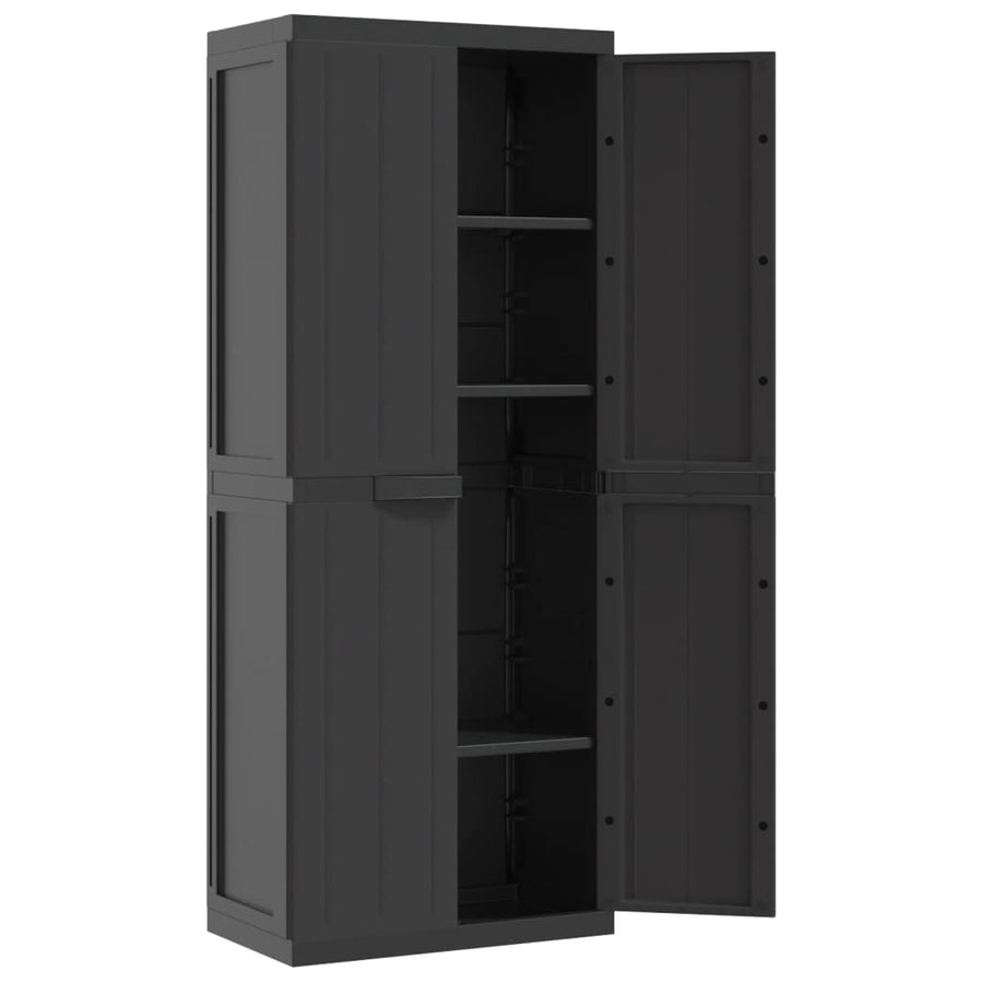 Tuinkast 65X37X65 Cm Polypropeen 65 x 37 x 165 cm (63 x 31 cm) Zwart