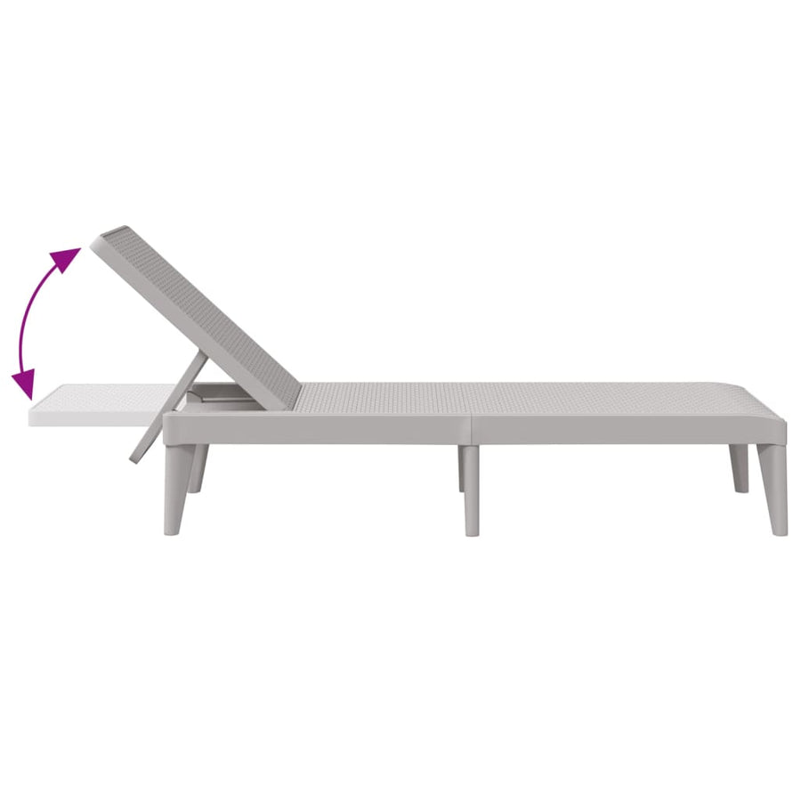 Ligbed 86X60X29 Cm Polypropeen Grijs
