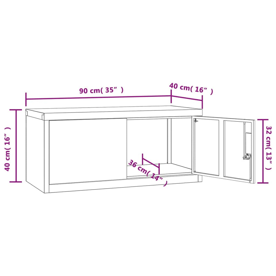 Archiefkast Staal 90 x 40 x 40 cm Wit