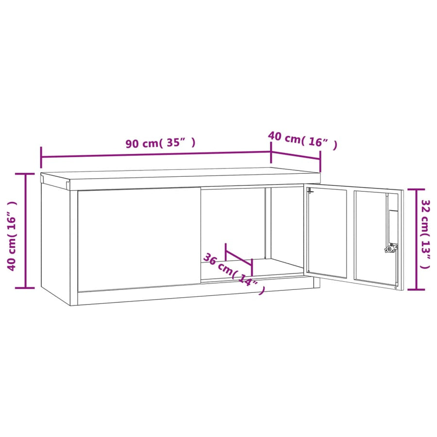 Archiefkast Staal Kleurig 90 x 40 x 40 cm Antraciet