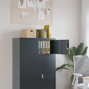 Archiefkast 90x40x40 cm staal antraciet