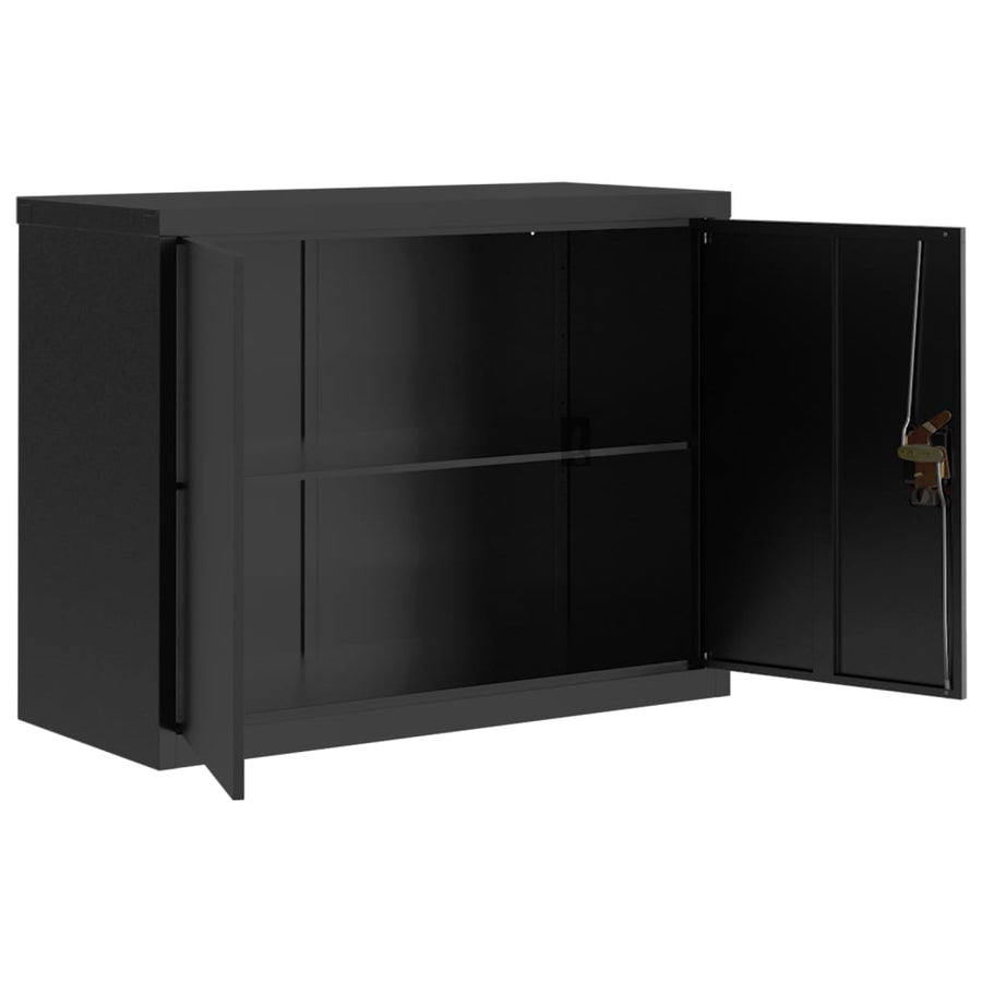 Archiefkast Staal 90 x 40 x 70 cm Zwart