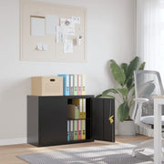 Filing cabinet 90x40x70 cm steel black