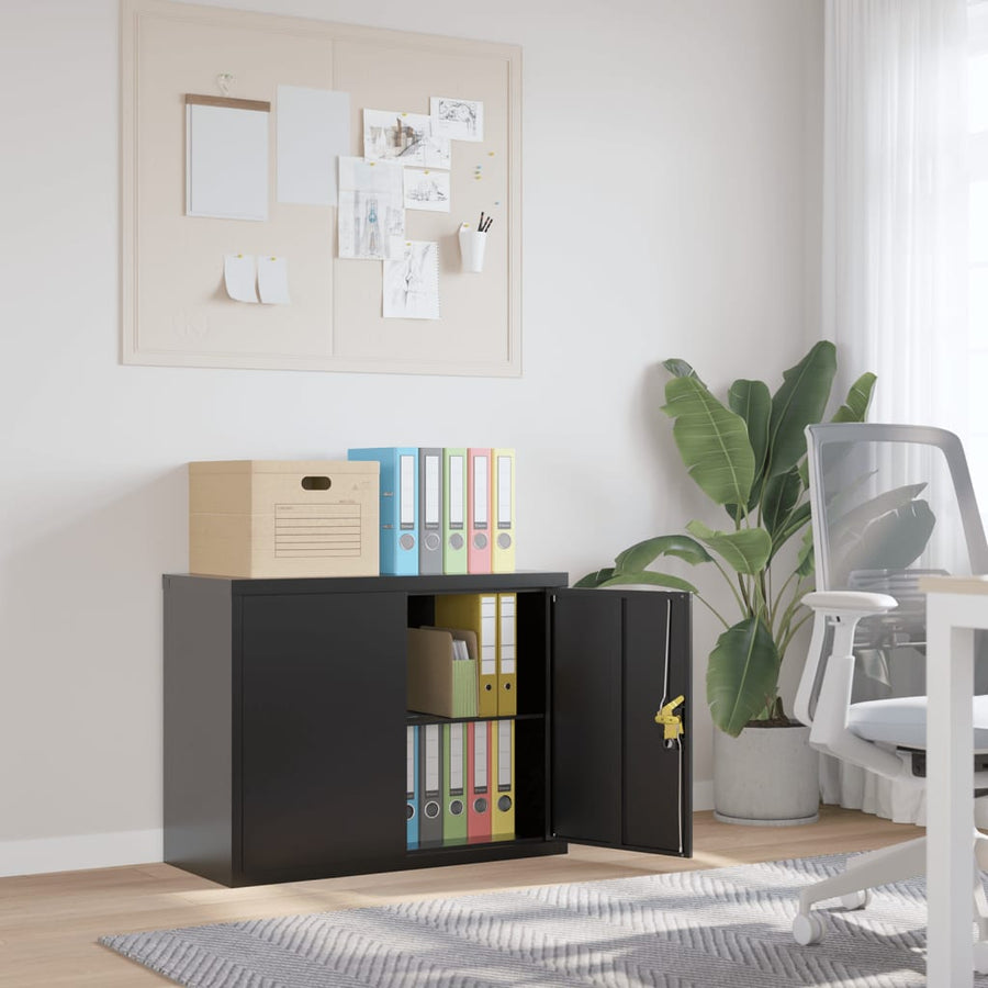 Archiefkast Staal 90 x 40 x 70 cm Zwart