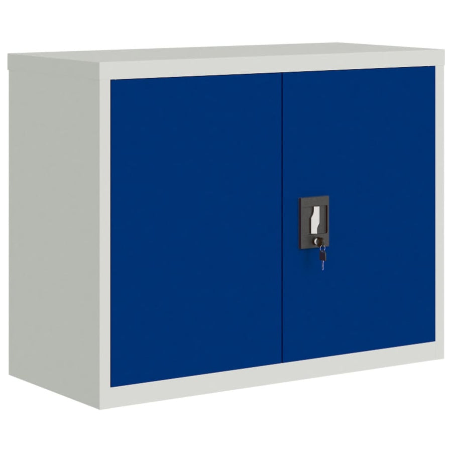Archiefkast Staal 90 x 40 x 70 cm Lichtgrijs en blauw