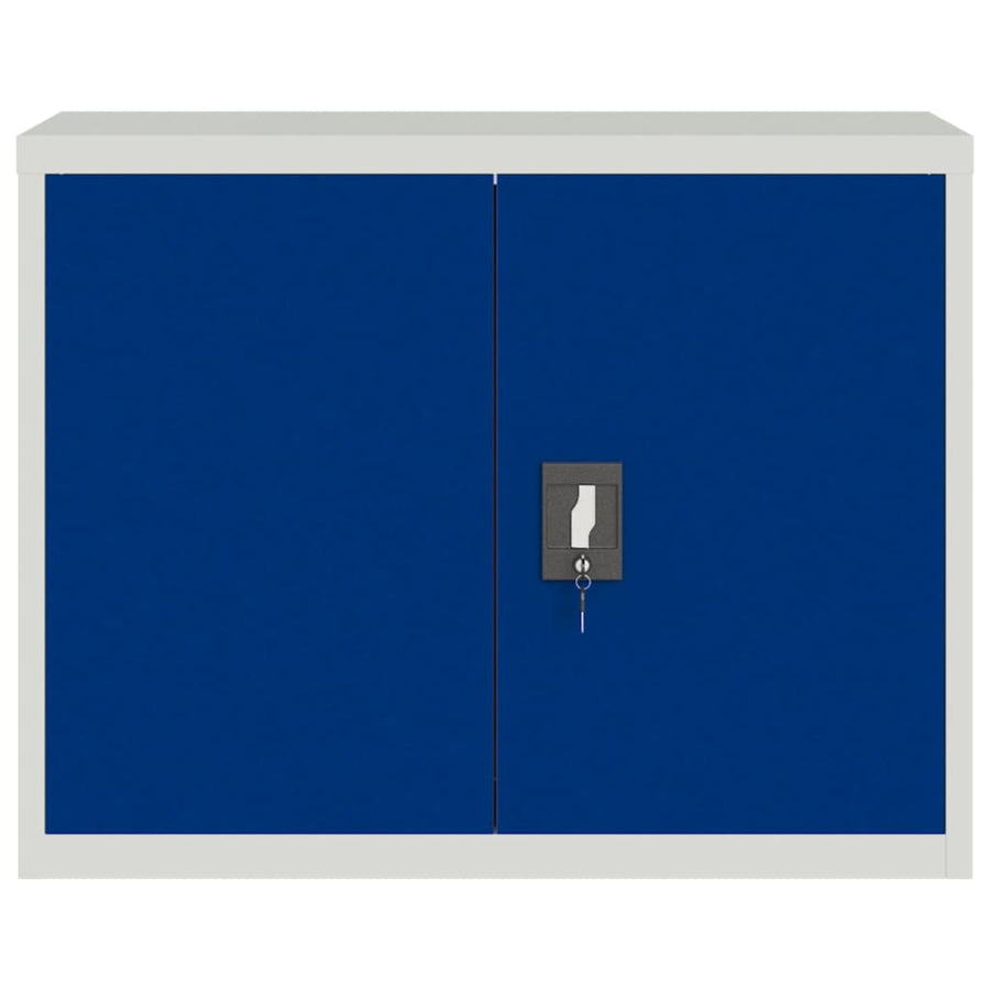 Archiefkast Staal 90 x 40 x 70 cm Lichtgrijs en blauw