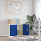 Archiefkast Staal 90 x 40 x 70 cm Lichtgrijs en blauw