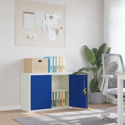 Archiefkast 90x40x70 cm staal lichtgrijs blauw