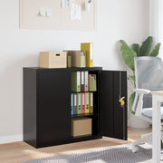 Archiefkast 90x40x90 cm staal zwart afsluitbaar