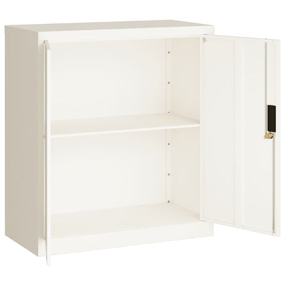 Archiefkast 79X40X90 Cm Staal Wit