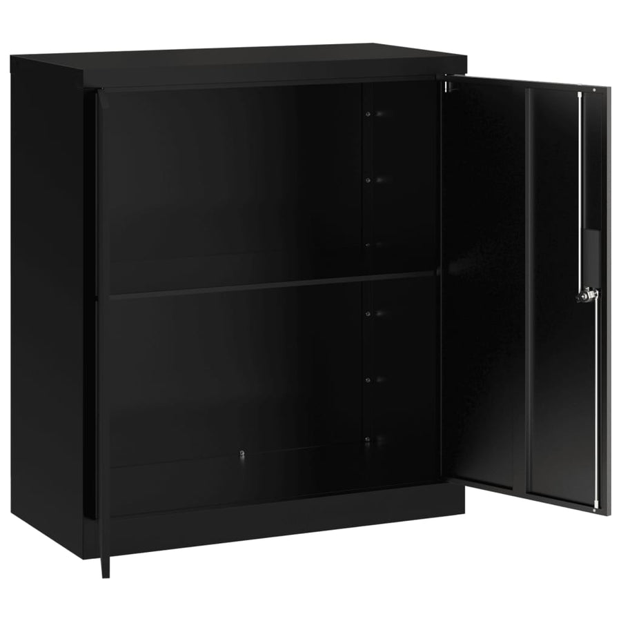 Archiefkast 79X40X90 Cm Staal Zwart